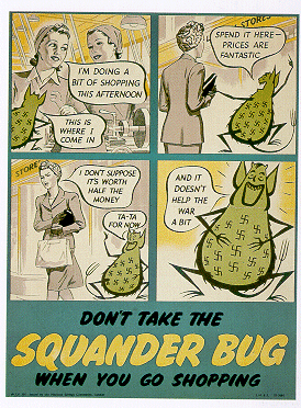 An Image of a Poster Encouraging People not to Take the Squander Bug with them when going Shopping