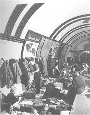 An Image of Londoners Taking Shelter in a London Underground Station